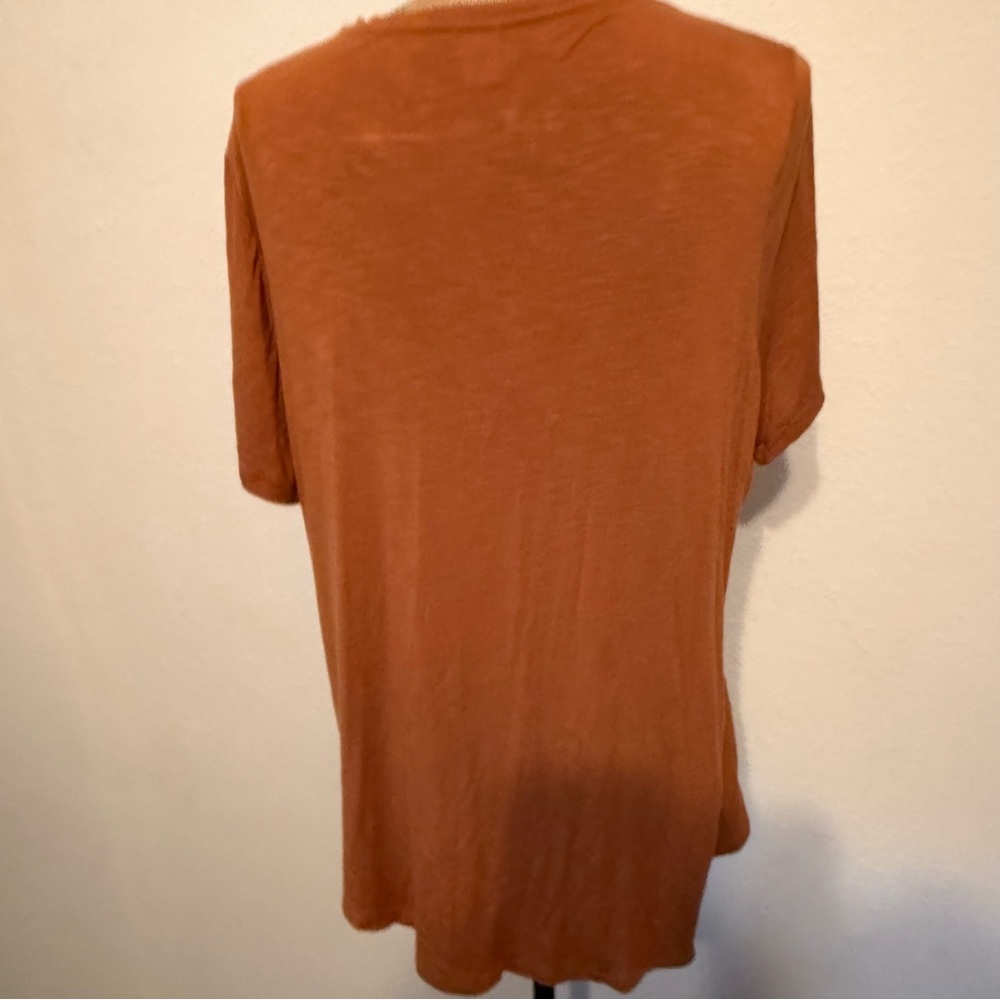 Rust orange short sleeve v-neck t-shirt XL - Picture 3 of 8